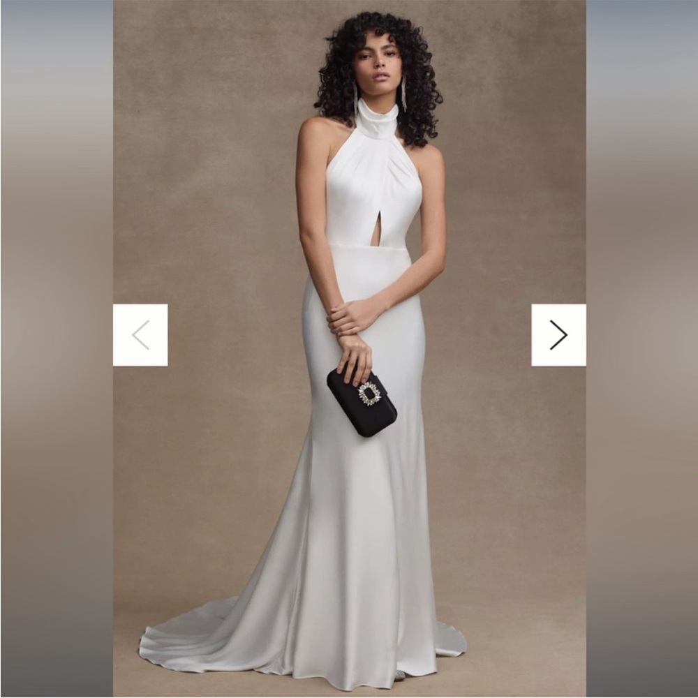 Jenny Yoo White Halter Wedding Dress